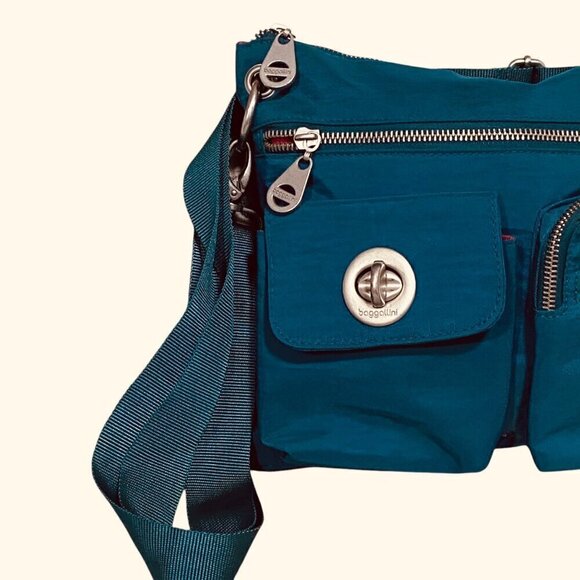 Baggallini Modern Everywhere Slim Crossbody in Turquoise Blue - Picture 4 of 9